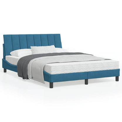 Letto con Materasso Blu 120x200 cm in Velluto