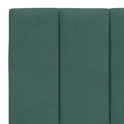 Letto con Materasso Hanko Verde Scuro 140x190 cm in Velluto - homemem39