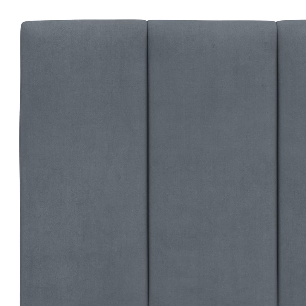Letto con Materasso Hanko Grigio Scuro 160x200 cm in Velluto - homemem39