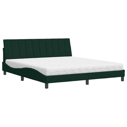 Letto con Materasso Hanko Verde Scuro 180x200 cm in Velluto | homemem39