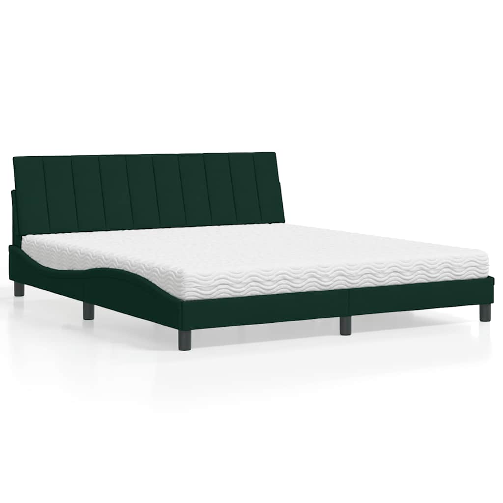 Letto con Materasso Hanko Verde Scuro 180x200 cm in Velluto | homemem39
