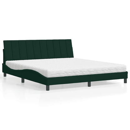 Letto con Materasso Hanko Verde Scuro 180x200 cm in Velluto | homemem39