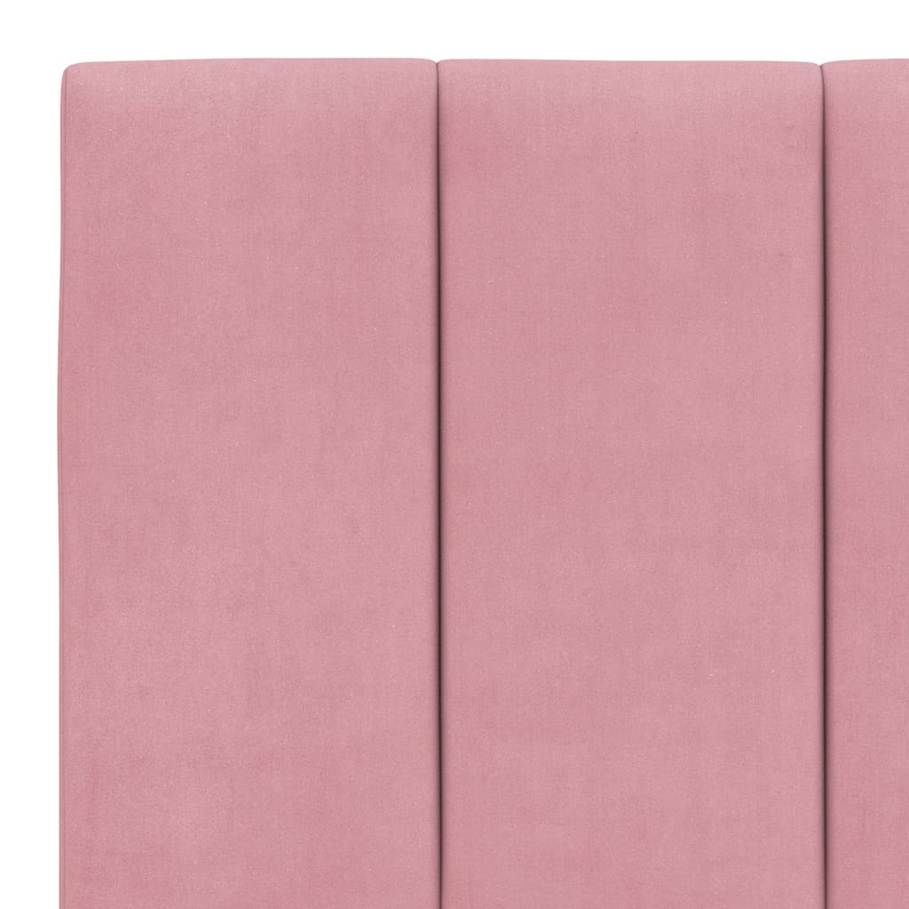 Letto con Materasso Hanko Rosa 200x200 cm in Velluto