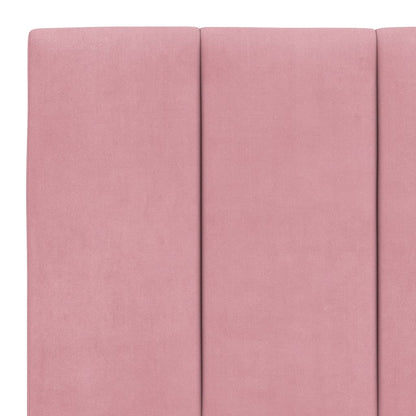 Letto con Materasso Hanko Rosa 200x200 cm in Velluto