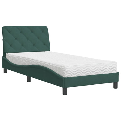 Letto con Materasso Verde Scuro 80x200 cm in Velluto - homemem39