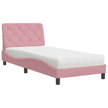 Letto con Materasso Rosa 90x190 cm in Velluto - homemem39