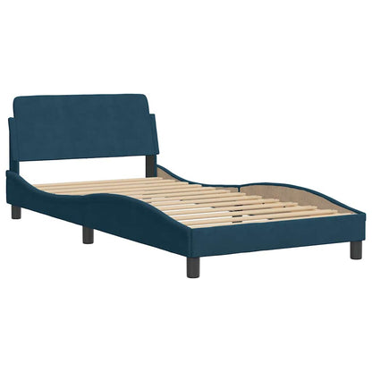 Letto con Materasso Blu 100x200 cm in Velluto