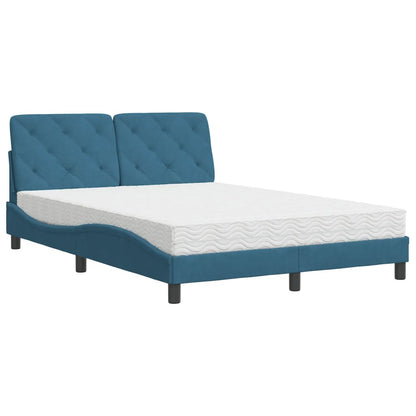 Letto con Materasso Blu 140x190 cm in Velluto - homemem39
