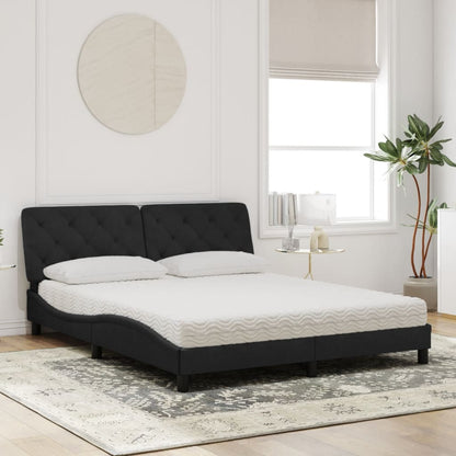 Letto con Materasso Nero 160x200 cm in Velluto - homemem39