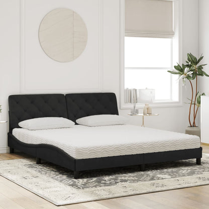 Letto con Materasso Nero 180x200 cm in Velluto - homemem39