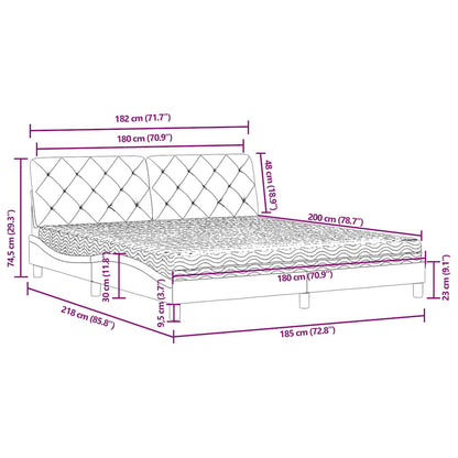 Letto con Materasso Verde Scuro 180x200 cm in Velluto | homemem39