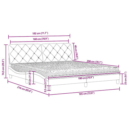 Letto con Materasso Blu 180x200 cm in Velluto | homemem39