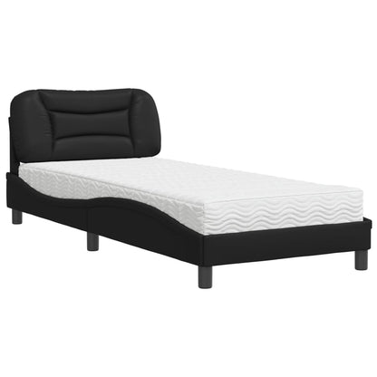 Letto con Materasso Hvar Nero 80x200 cm in Similpelle - homemem39