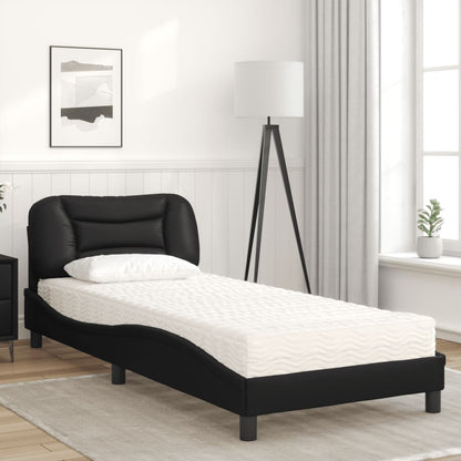 Letto con Materasso Hvar Nero 80x200 cm in Similpelle - homemem39