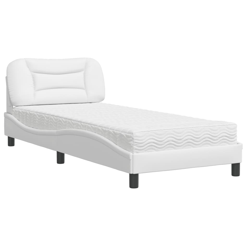 Letto con Materasso Hvar Bianco 80x200 cm in Similpelle - homemem39