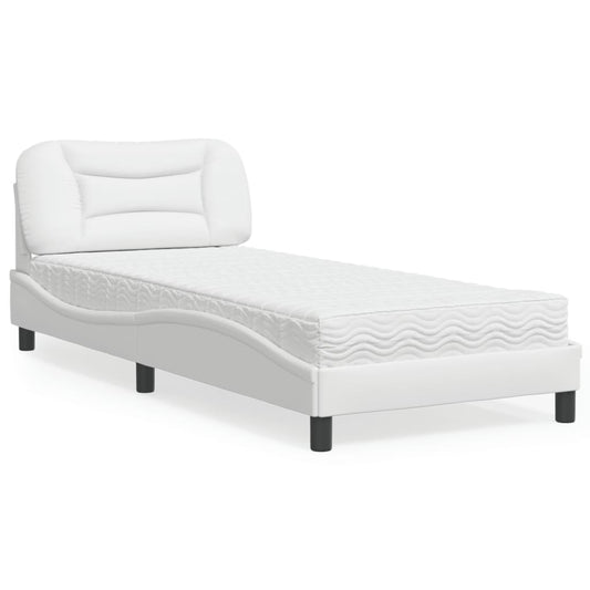 Letto con Materasso Hvar Bianco 80x200 cm in Similpelle - homemem39