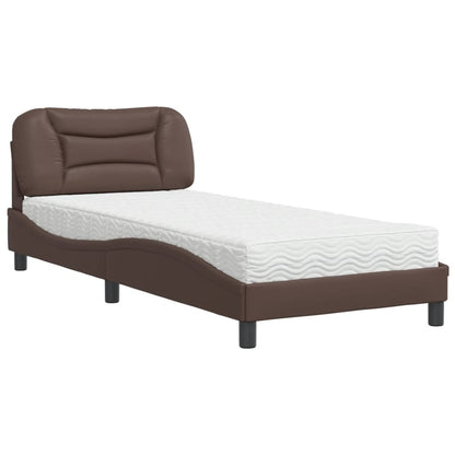 Letto con Materasso Hvar Marrone 80x200 cm in Similpelle | homemem39