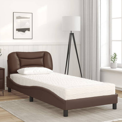 Letto con Materasso Hvar Marrone 80x200 cm in Similpelle | homemem39