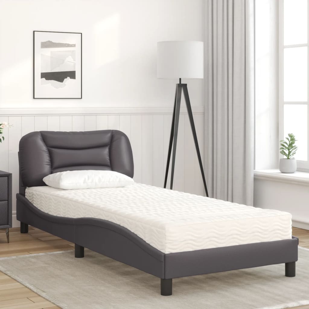 Letto con Materasso Hvar Grgio 80x200 cm in Similpelle | homemem39