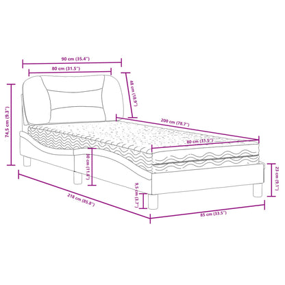 Letto con Materasso Hvar Grgio 80x200 cm in Similpelle | homemem39