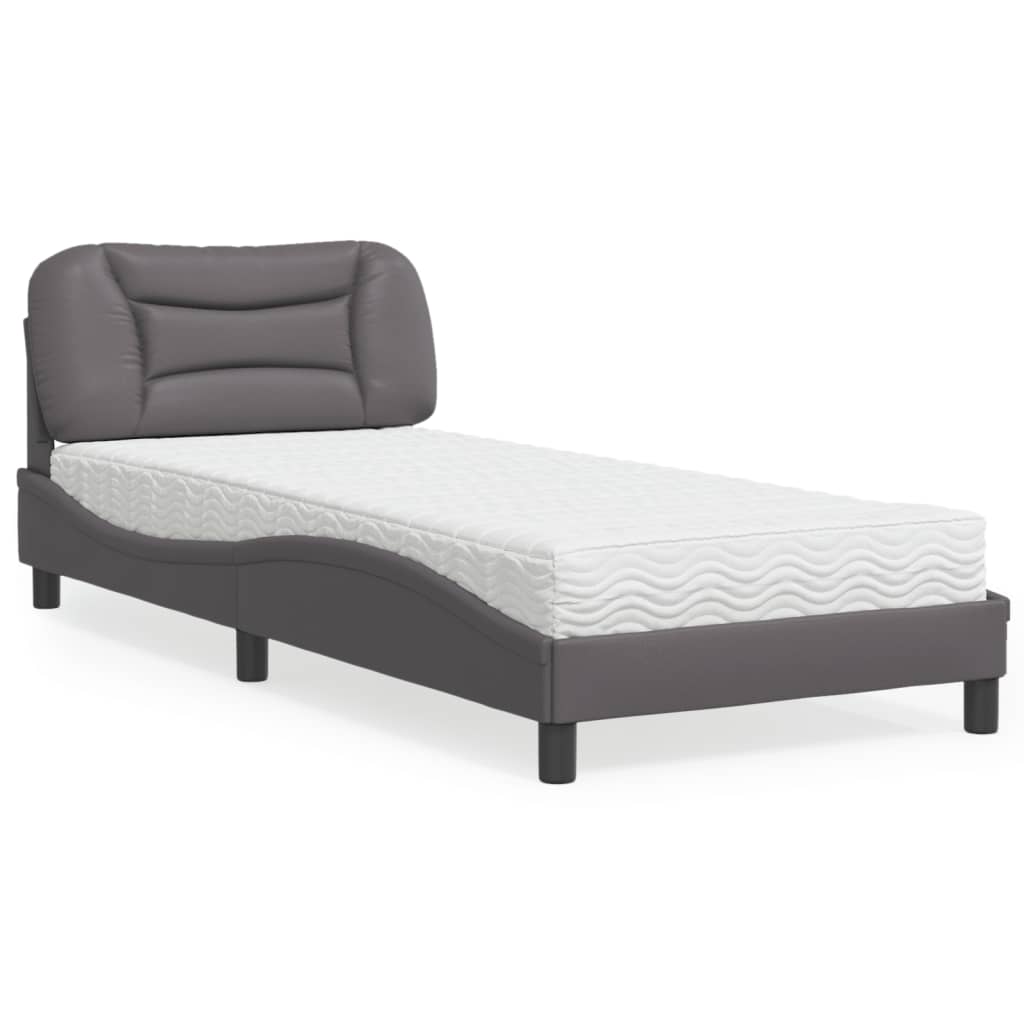 Letto con Materasso Hvar Grgio 80x200 cm in Similpelle | homemem39