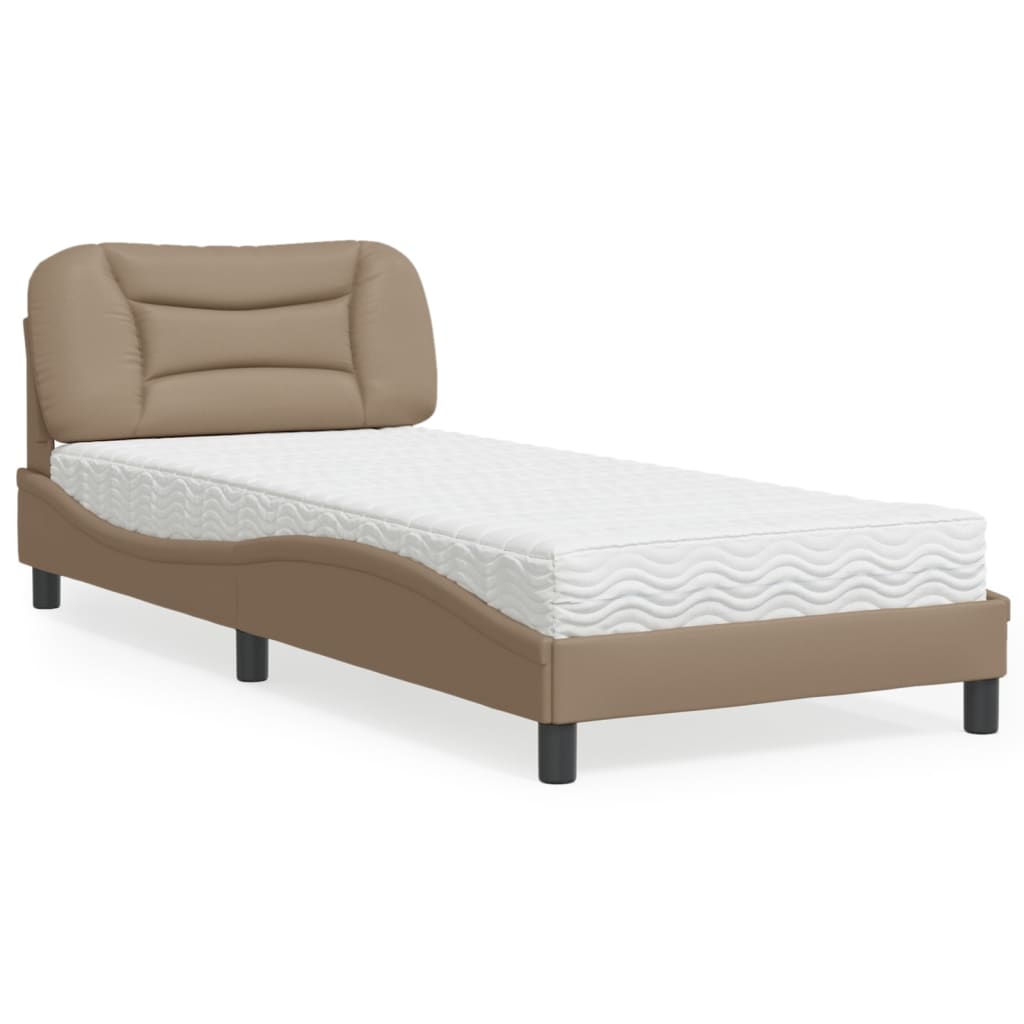 Letto con Materasso Hvar Cappuccino 80x200 cm Similpelle - homemem39