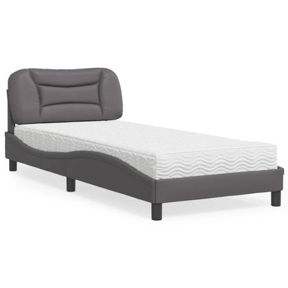 Letto con Materasso Hvar Grigio 90x190 cm in Similpelle | homemem39