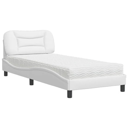 Letto con Materasso Hvar Bianco 90x200 cm in Similpelle - homemem39