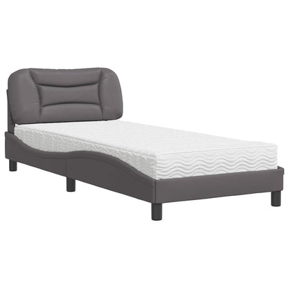 Letto con Materasso Hvar Grgio 90x200 cm in Similpelle | homemem39