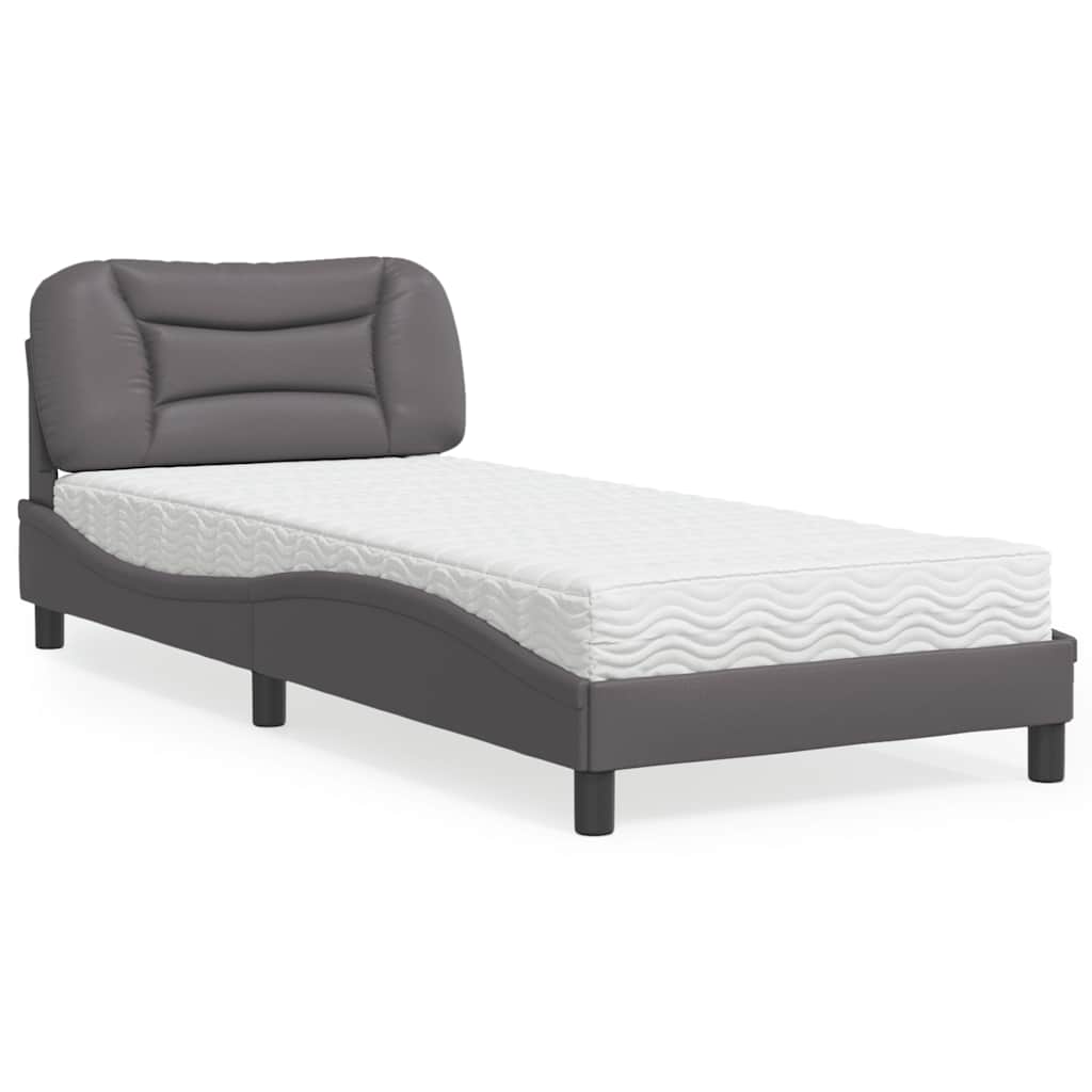 Letto con Materasso Hvar Grgio 90x200 cm in Similpelle | homemem39