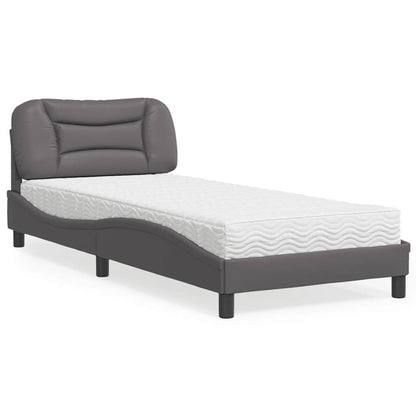 Letto con Materasso Hvar Grgio 90x200 cm in Similpelle | homemem39
