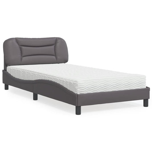 Letto con Materasso Hvar Grigio 100x200 cm in Similpelle | homemem39