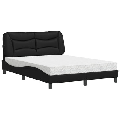 Letto con Materasso Hvar Nero 120x200 cm in Similpelle