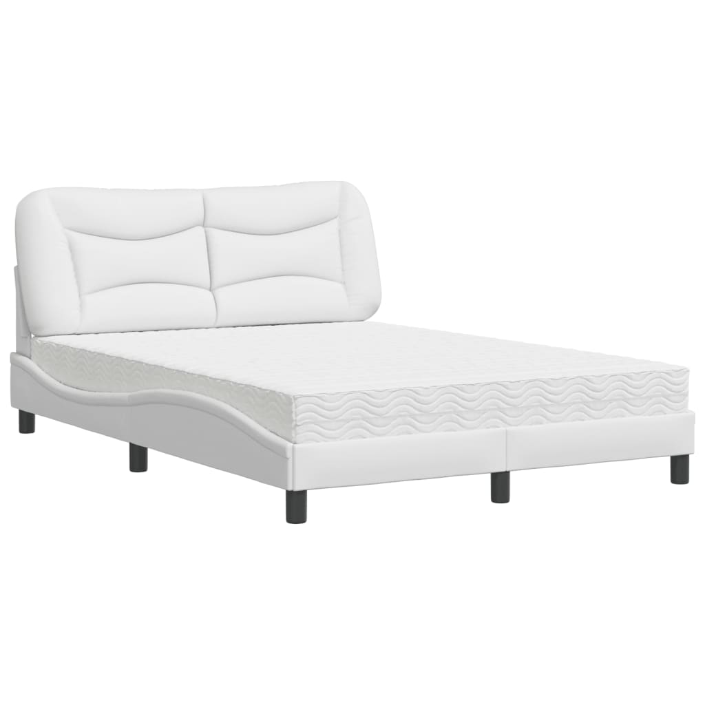 Letto con Materasso Hvar Bianco 120x200 cm in Similpelle