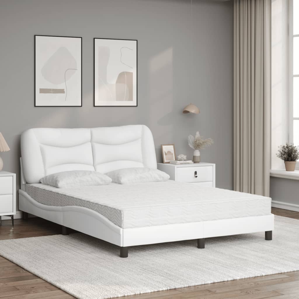 Letto con Materasso Hvar Bianco 120x200 cm in Similpelle