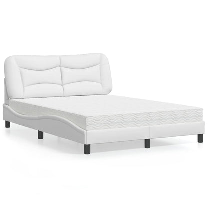 Letto con Materasso Hvar Bianco 120x200 cm in Similpelle