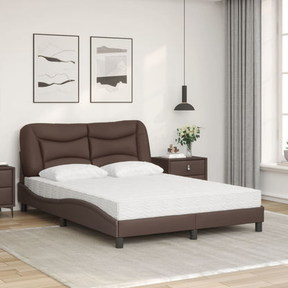 Letto con Materasso Hvar Marrone 120x200cm in Similpelle