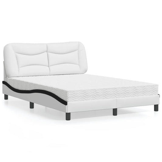 Letto con Materasso Hvar Nero e Bianco 120x200 cm in Similpelle - homemem39