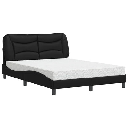 Letto con Materasso Hvar Nero 140x190 cm in Similpelle | homemem39