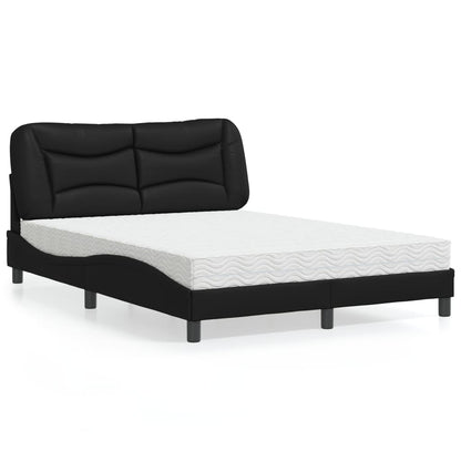 Letto con Materasso Hvar Nero 140x190 cm in Similpelle | homemem39
