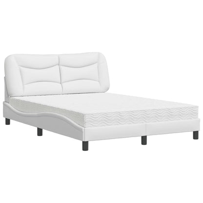 Letto con Materasso Hvar Bianco 140x200 cm in Similpelle - homemem39