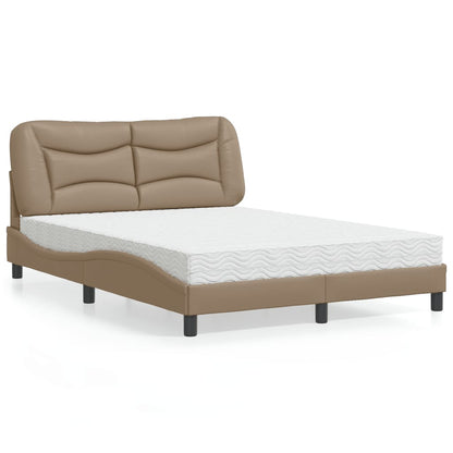 Letto con Materasso Hvar Cappuccino 140x200cm Similpelle | homemem39