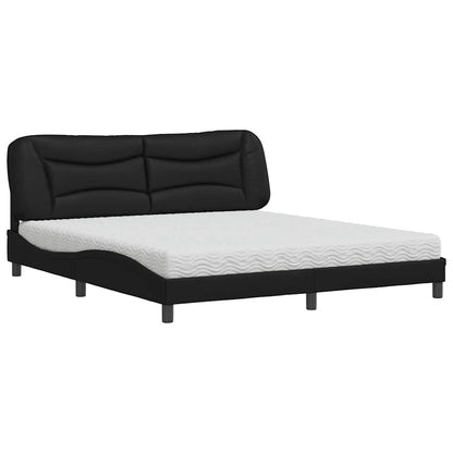 Letto con Materasso Hvar Nero 180x200 cm in Similpelle - homemem39