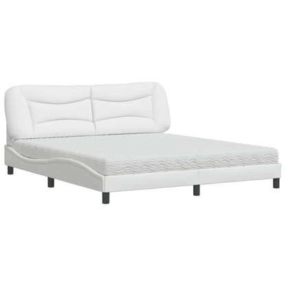 Letto con Materasso Hvar Bianco 180x200 cm in Similpelle - homemem39