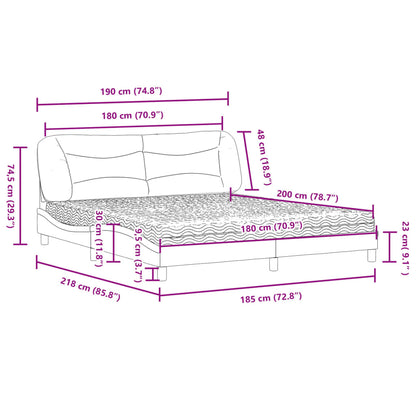 Letto con Materasso Hvar Cappuccino 180x200cm Similpelle | homemem39