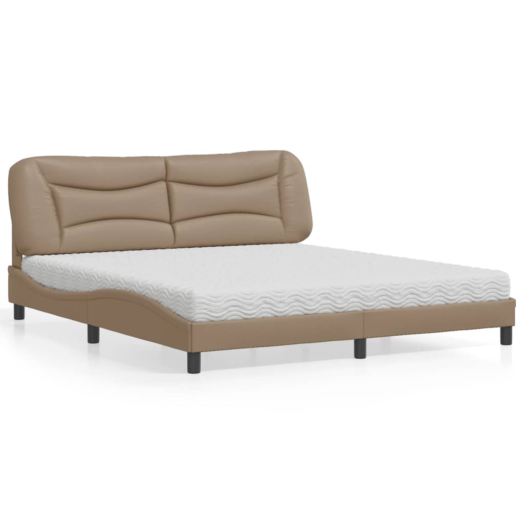 Letto con Materasso Hvar Cappuccino 180x200cm Similpelle | homemem39