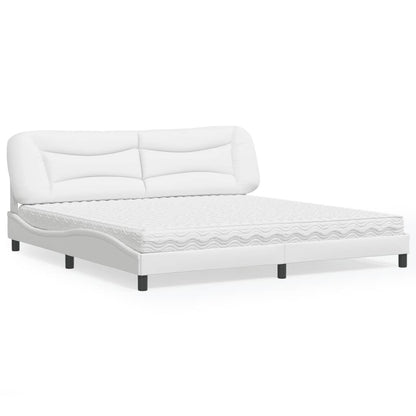 Letto con Materasso Hvar Bianco 200x200cm in Similpelle