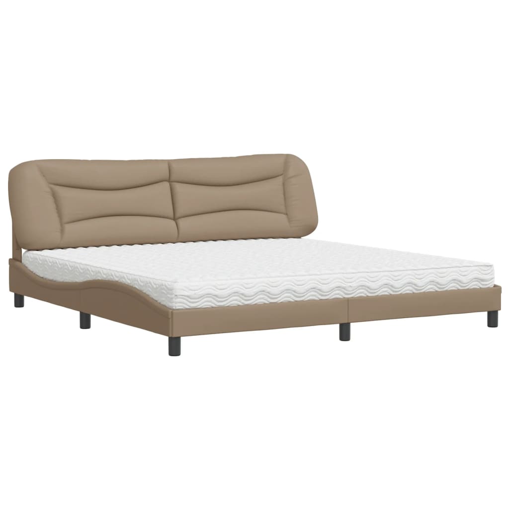Letto con Materasso Hvar Cappuccino 200x200cm Similpelle | homemem39