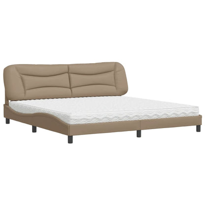 Letto con Materasso Hvar Cappuccino 200x200cm Similpelle | homemem39