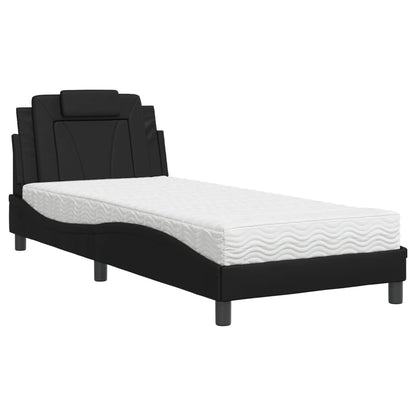 Letto Viana con Materasso Nero 80x200 cm in Similpelle - homemem39